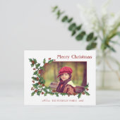 Festive Colorful Holly, Greeting & Photo Briefkaart (Staand voorkant)