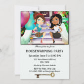 Festive Colorful Housewarming Party Invitation Kaart (Achterkant)