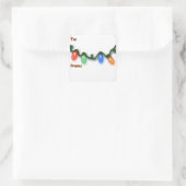 Festive Colorful Italy Holiday Lights Vierkante Sticker (Tas)