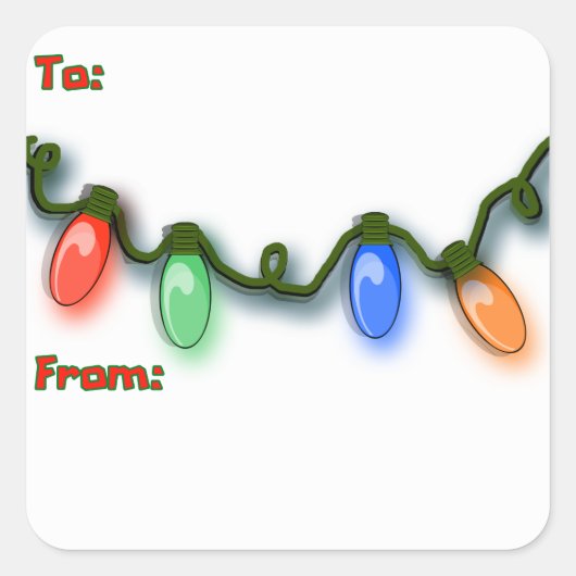 Festive Colorful Italy Holiday Lights Vierkante Sticker (Voorkant)
