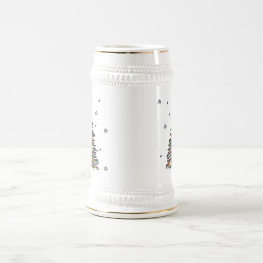 Festive Colorful Kerstboom (pas het aan!) Bierpul (Center)