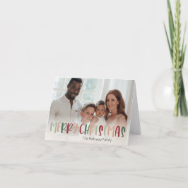 Festive Colorful Kerstmis vol Volledige foto Feestdagen Kaart