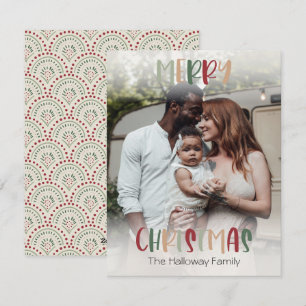 Festive Colorful Kerstmis, volledige foto Feestdagenkaart