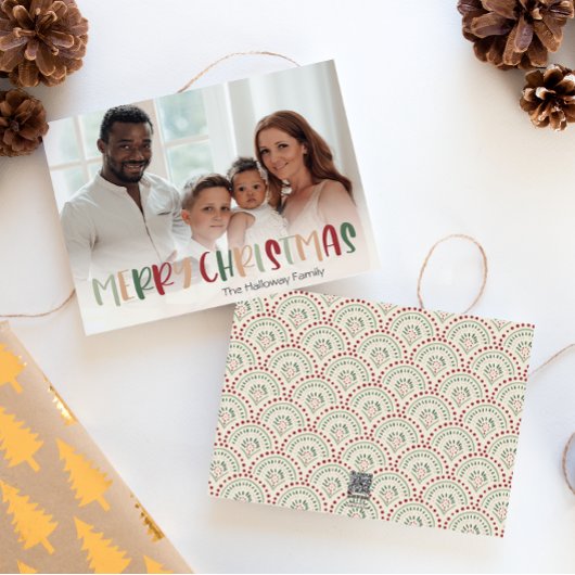 Festive Colorful Kerstmis - Volledige foto Feestdagenkaart