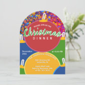 Festive Colorful Kerstparty Kaart (Staand voorkant)