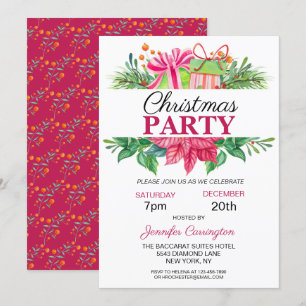 Festive Colorful Kerstparty Kaart