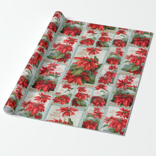 Festive Colorful Poinsettias Cadeaupapier