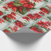 Festive Colorful  Poinsettias Cadeaupapier (Hoek)