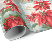 Festive Colorful  Poinsettias Cadeaupapier (Rol Hoek)