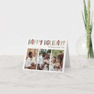 Festive Colorful Prettige feestdagen Folded Three  Kaart