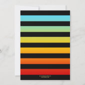 Festive Colorful Striped Afstuderen Invitation Kaart (Achterkant)