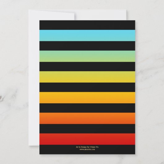 Festive Colorful Striped Afstuderen Invitation Kaart (Achterkant)