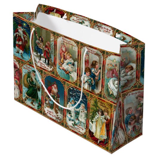 Festive Colorful  Victoriaans kerstkaarten Groot Cadeauzakje (Achterkant Gekanteld)