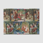 Festive Colorful  Victoriaans kerstkaarten Tissuepapier (Voorkant)