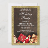 Festive Company Holiday Party Gifts Gold Glitter Kaart (Voorkant)