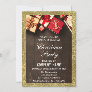 Festive Company kerstparty Giften Gold Glitter Kaart