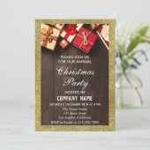 Festive Company kerstparty Giften Gold Glitter Kaart (Staand voorkant)