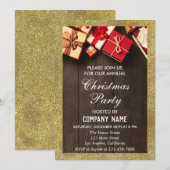 Festive Company kerstparty Giften Gold Glitter Kaart (Voorkant / Achterkant)