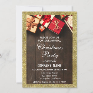 Festive Company kerstparty Giften Gold Glitter Kaart