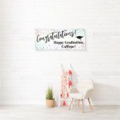 Festive Confetti Gefeliciteerd Afstuderen Spandoek (Insitu)