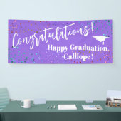 Festive Confetti Gefeliciteerd Afstuderen Spandoek (Beurs)