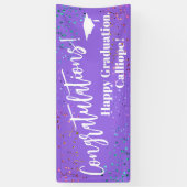 Festive Confetti Gefeliciteerd Afstuderen Spandoek (Verticaal)