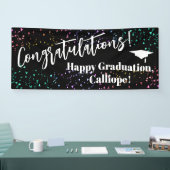 Festive Confetti Gefeliciteerd Afstuderen Spandoek (Beurs)