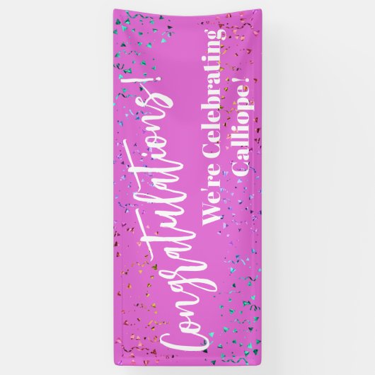 Festive Confetti Gefeliciteerd, we vieren feest Spandoek (Verticaal)