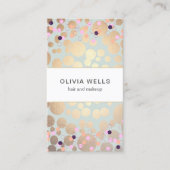 Festive Confetti & Gold Circles Bekijk de prachtig Visitekaartje (Voorkant)