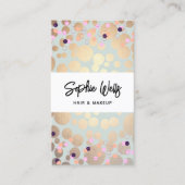 Festive Confetti & Gold Circles Bekijk de prachtig Visitekaartje (Voorkant)