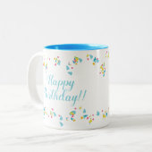 Festive Confetti Happy Birthday Mug Tweekleurige Koffiemok (Voorkant links)