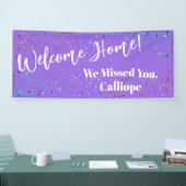 Festive Confetti Light Paars Welcome Home Spandoek (Beurs)