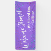 Festive Confetti Light Paars Welcome Home Spandoek (Verticaal)
