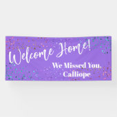 Festive Confetti Light Paars Welcome Home Spandoek (Horizontaal)