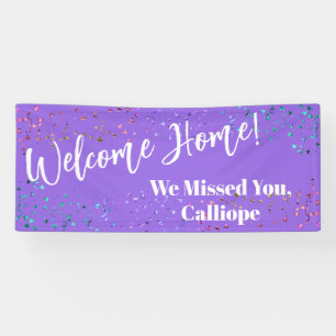 Festive Confetti Light Paars Welcome Home Spandoek