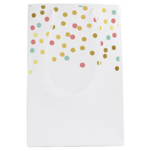 FESTIVE CONFETTI SPOT schattig patroon goudkoraal Medium Cadeauzakje