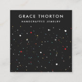 Festive Confetti Stud Earning Display Card Vierkante Visitekaartje (Voorkant)