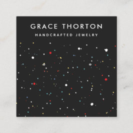 Festive Confetti Stud Earning Display Card Vierkante Visitekaartje