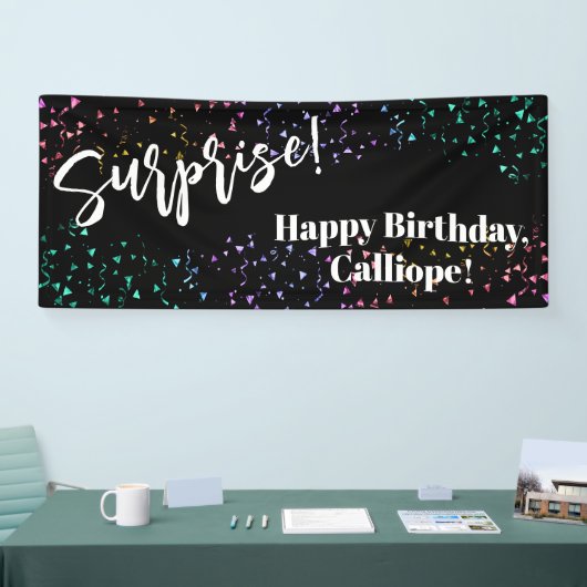 Festive Confetti Surprise Birthday Party Black Spandoek (Beurs)