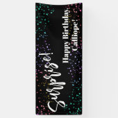 Festive Confetti Surprise Birthday Party Black Spandoek (Verticaal)