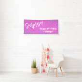 Festive Confetti Surprise Birthday Party roze Spandoek (Insitu)