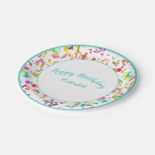 Festive Confetti Toss Happy Birthday Party Papieren Bordje (Gekanteld)