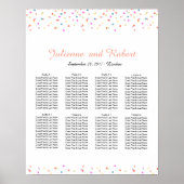 Festive Confetti Wedding Seating Chart Poster (Voorkant)