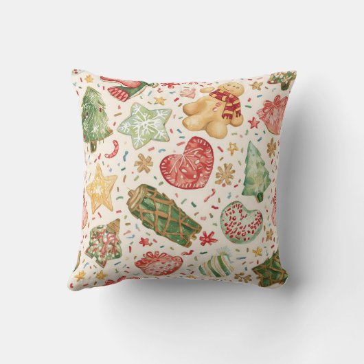 Festive Cookie Parade Pattern | Holiday Cookies Kussen (Achterkant)