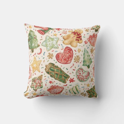 Festive Cookie Parade Pattern | Holiday Cookies Kussen (Voorkant)