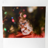 Festive Cool Moderne Script Multiphotofoto Drieluik Wenskaart (Binnenzijde eerst)