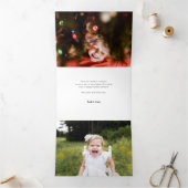 Festive Cool Moderne Script Multiphotofoto Drieluik Wenskaart (Binnen)