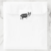 Festive Corgi Pop-Seal Vierkante Sticker (Tas)