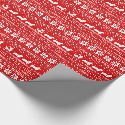 Festive Corgis Kerstfeestdagen Cadeaupapier (Hoek)