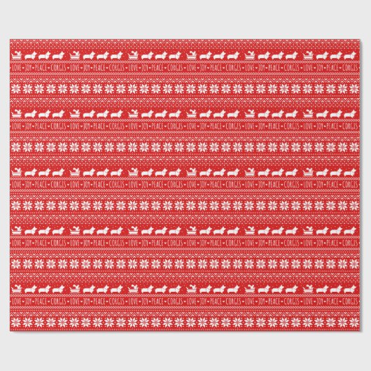 Festive Corgis Kerstfeestdagen Cadeaupapier (Vlak)